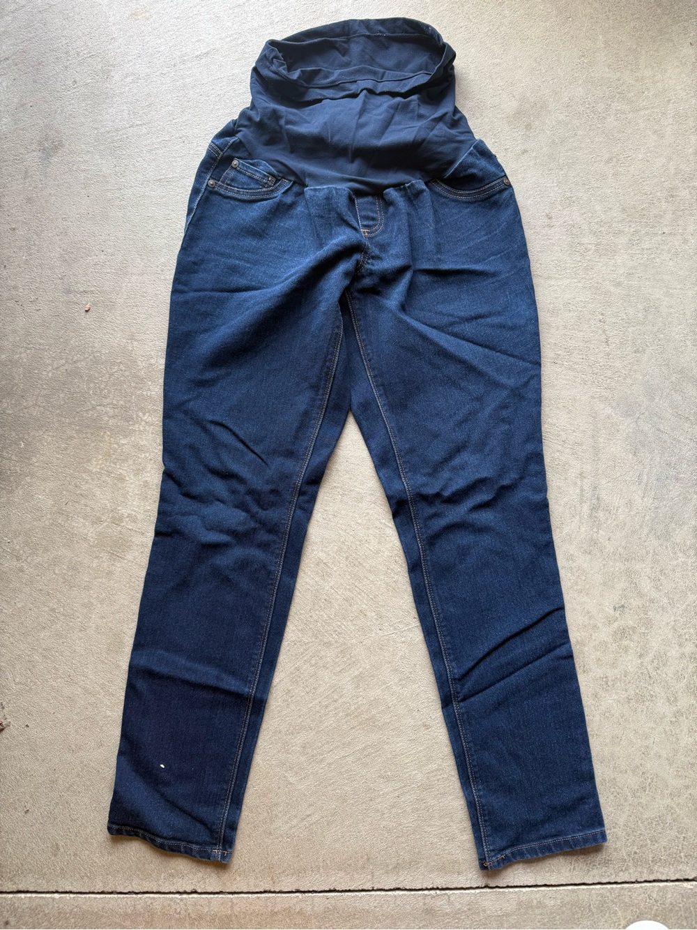 Motherhood Dark Blue Skinny Maternity Jeans with Stretch Panel